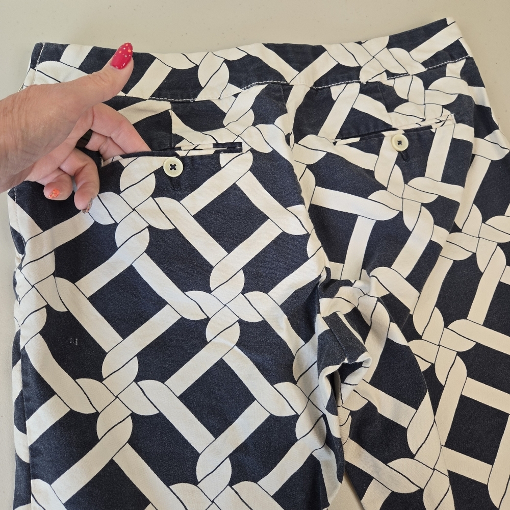 Tommy Hilfiger Graphic Crop Pants Navy White 10P - Picture 3 of 10